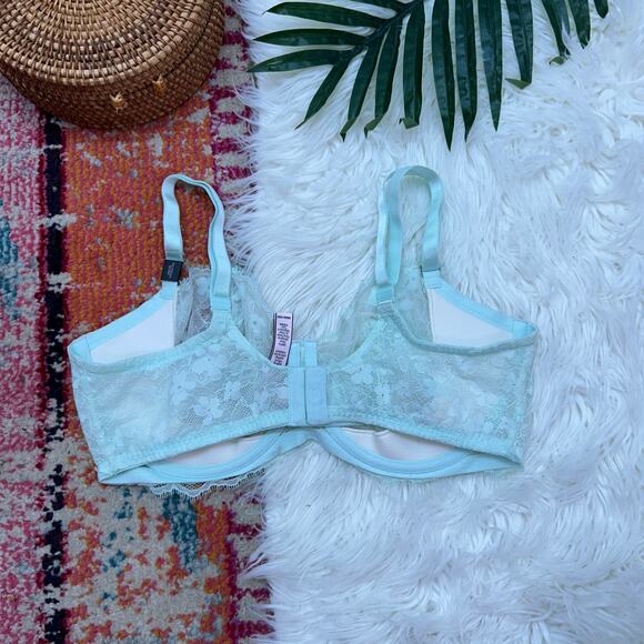 NEW Victoria's Secret Blue Lace Dream Angels Push Up Without Padding Bra 38DD - Picture 2 of 6